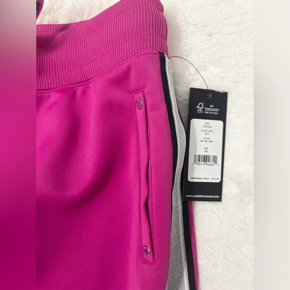 Karl Lagerfeld Paris Front Zip Logo Tape Track Suit